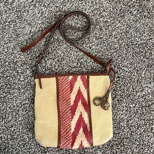 Lucky Brand Canvas Leather Crossbody